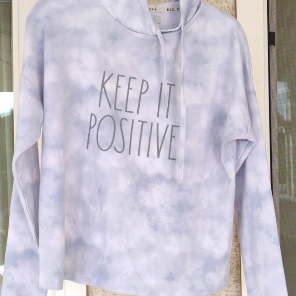 Rae Dunn Keep It Positive Tie Dye Hoodie XS